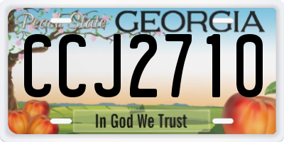 GA license plate CCJ2710