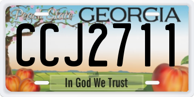 GA license plate CCJ2711
