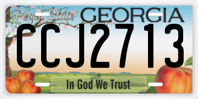 GA license plate CCJ2713
