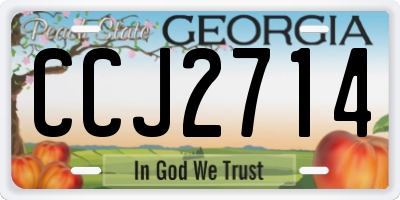 GA license plate CCJ2714
