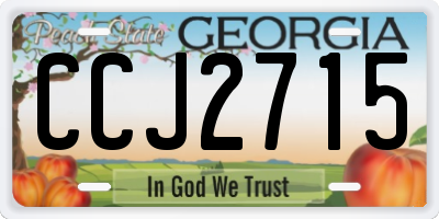 GA license plate CCJ2715