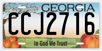 GA license plate CCJ2716