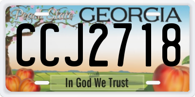 GA license plate CCJ2718