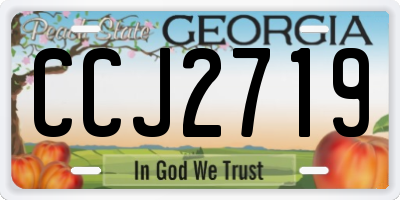 GA license plate CCJ2719