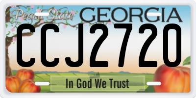 GA license plate CCJ2720