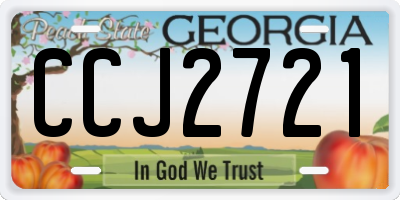 GA license plate CCJ2721