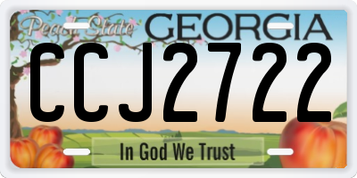 GA license plate CCJ2722