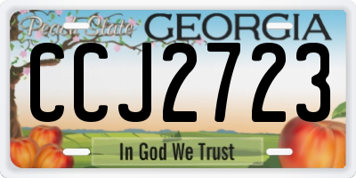 GA license plate CCJ2723