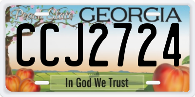 GA license plate CCJ2724