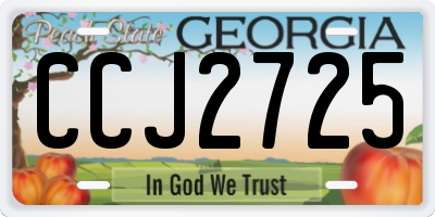 GA license plate CCJ2725