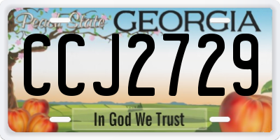 GA license plate CCJ2729