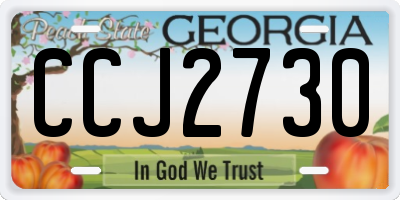 GA license plate CCJ2730