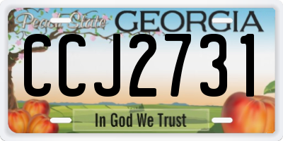 GA license plate CCJ2731