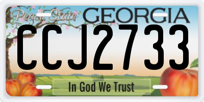 GA license plate CCJ2733