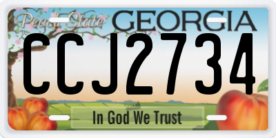GA license plate CCJ2734