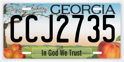 GA license plate CCJ2735