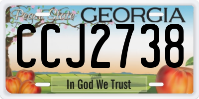 GA license plate CCJ2738