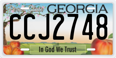 GA license plate CCJ2748