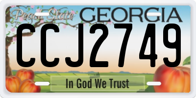 GA license plate CCJ2749