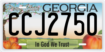 GA license plate CCJ2750