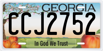 GA license plate CCJ2752