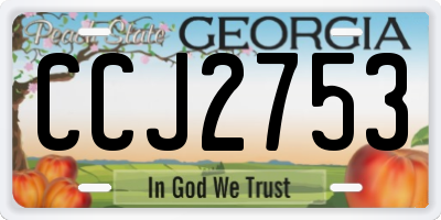GA license plate CCJ2753
