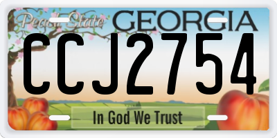 GA license plate CCJ2754
