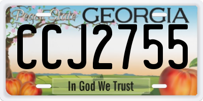 GA license plate CCJ2755