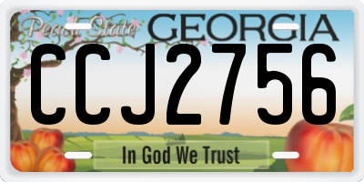 GA license plate CCJ2756