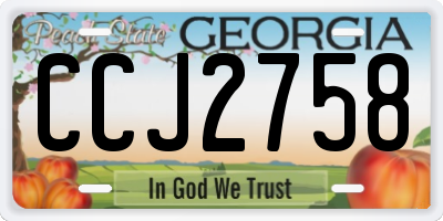 GA license plate CCJ2758