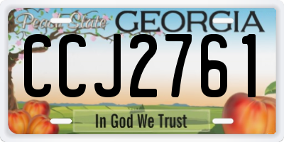 GA license plate CCJ2761