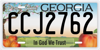 GA license plate CCJ2762