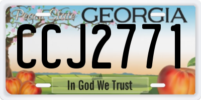 GA license plate CCJ2771