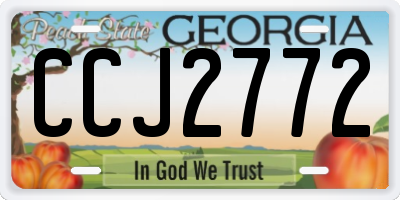 GA license plate CCJ2772