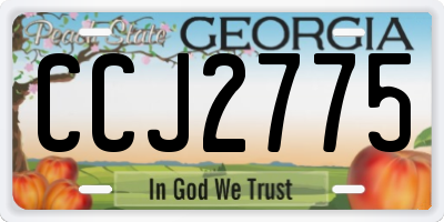 GA license plate CCJ2775