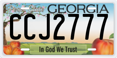 GA license plate CCJ2777
