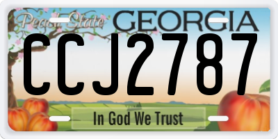 GA license plate CCJ2787
