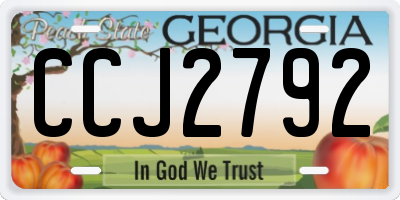 GA license plate CCJ2792