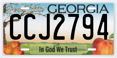 GA license plate CCJ2794