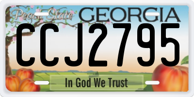 GA license plate CCJ2795