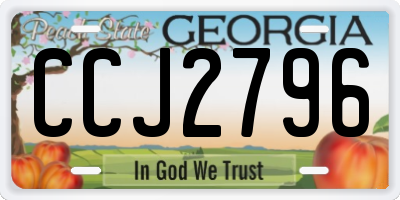 GA license plate CCJ2796