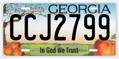 GA license plate CCJ2799
