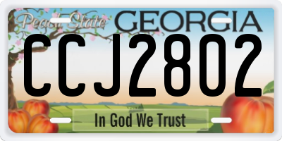 GA license plate CCJ2802