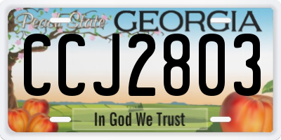 GA license plate CCJ2803