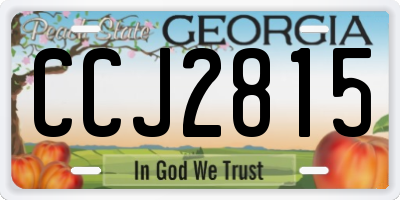 GA license plate CCJ2815