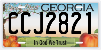 GA license plate CCJ2821