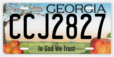 GA license plate CCJ2827