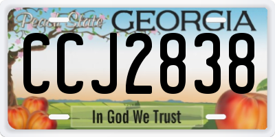 GA license plate CCJ2838
