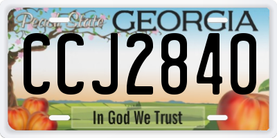 GA license plate CCJ2840