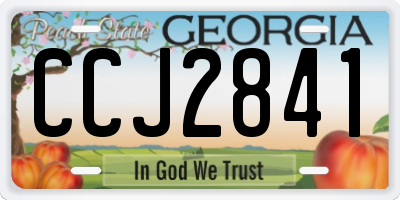 GA license plate CCJ2841